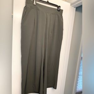 Quince Olive Wide Leg Performance Tech Pants